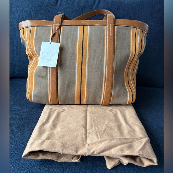 Toteme Striped Canvas Tote Bag - Picture 10 of 12